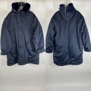 VINTAGE Military B-940 Blue Fur Hooded Puffer Puffy Jacket Men’s XL